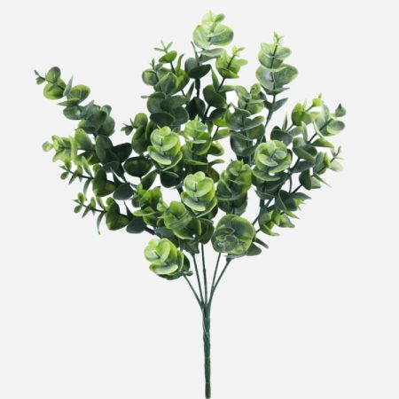 Természetes hatású eukaliptusz ág, prémium műnövény dekor, zöld, 34cm
