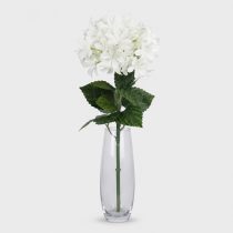  Hortenzia (Hydrangea) prémium dekorációs művirág szál 68cm, fehér színű