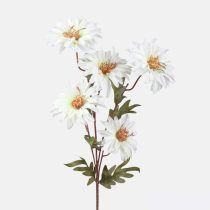   Prémium megjelenésű Dália művirág szál, látványos volumen, 75cm, fehér színű