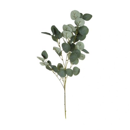 Természetes hatású eukaliptusz ág, prémium műnövény dekor, zöld, 90cm