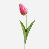 Tulipán dekorációs művirág szál 50cm, pink színű
