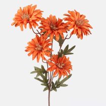   Prémium megjelenésű Dália művirág szál, látványos volumen, 75cm, narancs színű