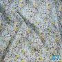 Pamutvászon virágmintás voil anyag,(fehér alapon színes apró virágok), 100%pamut szélesség:150cm